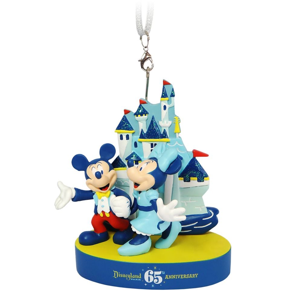 Mickey and Minnie Mouse Figural Ornament — Disneyland 65th Anniversary