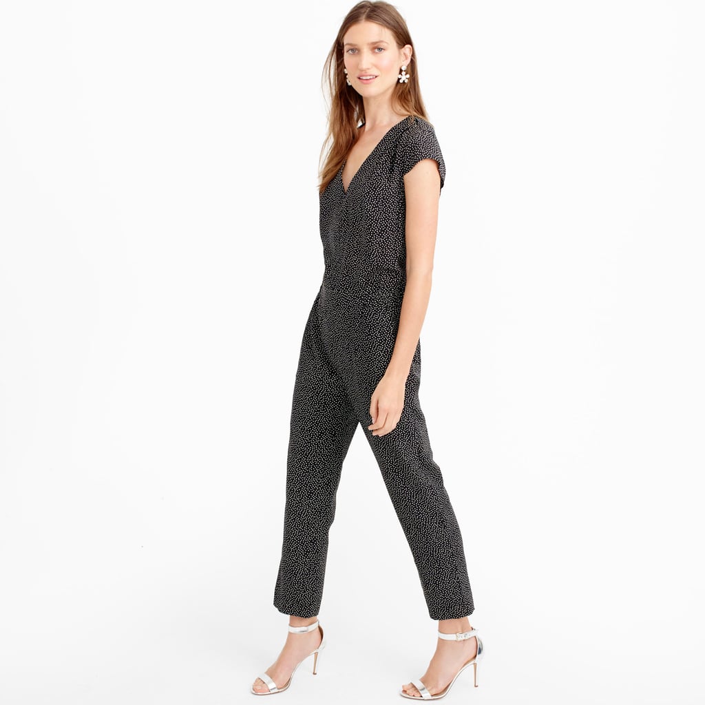 J. Crew Silk jumpsuit in constellation dot (198) Silk Jumpsuits For
