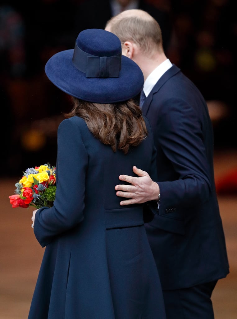 Will kept his hand on pregnant Kate's back during Commonwealth Day service in March 2018.