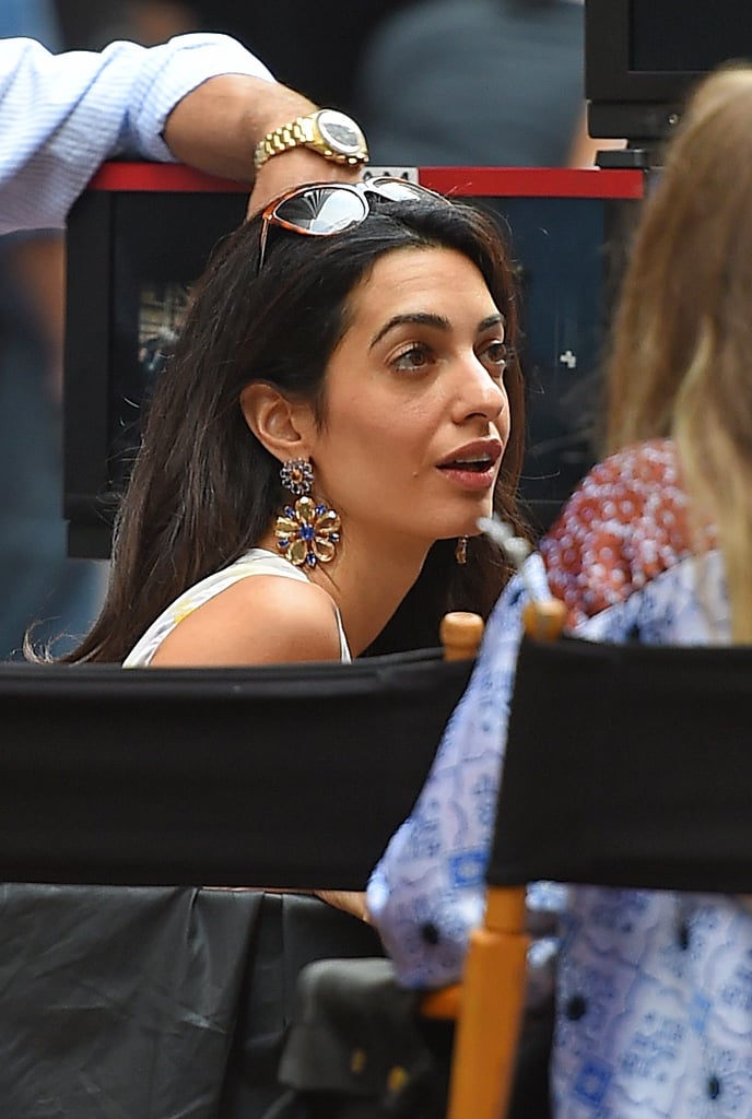 Amal Clooney Wearing a Floral Giambattista Valli Top