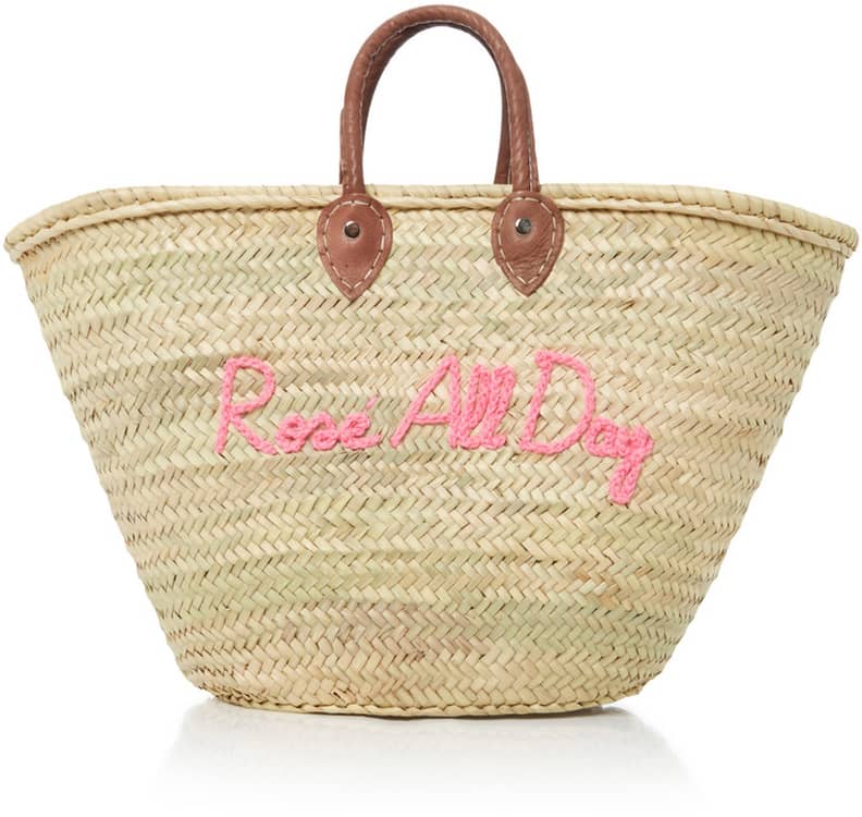 Rose all day straw bag top