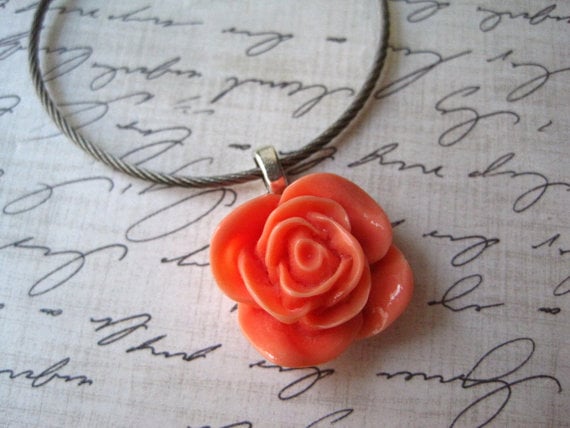 Coral Rose Keychain