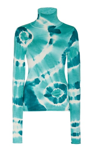 Prabal Gurung Tie-Dye Cashmere Turtleneck Sweater