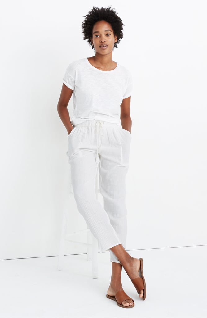 Open Edit Faux Leather Drawstring Track Pants | Nordstrom