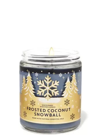 Frosted Coconut Snowball Single Wick Candle