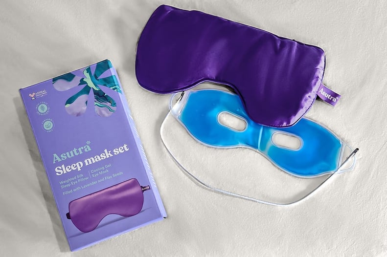 Picture of the Asutra Silk Eye Pillow Box Set in purple