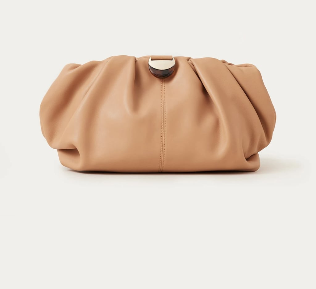 Loeffler Randall Analeigh Oversized Gathered Clutch Dune