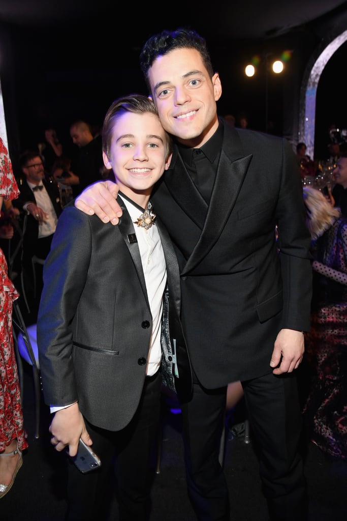 Pictured: Parker Bates and Rami Malek
