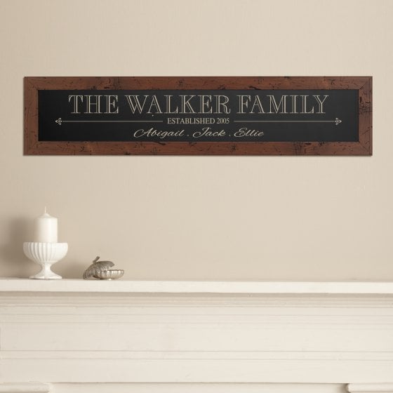Personalized The Whole Family Framed Wood Sign