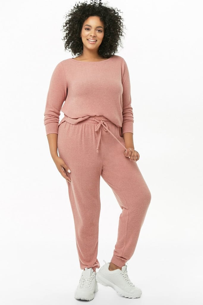 Forever 21 Plus Size Brushed Knit Top & Joggers Set