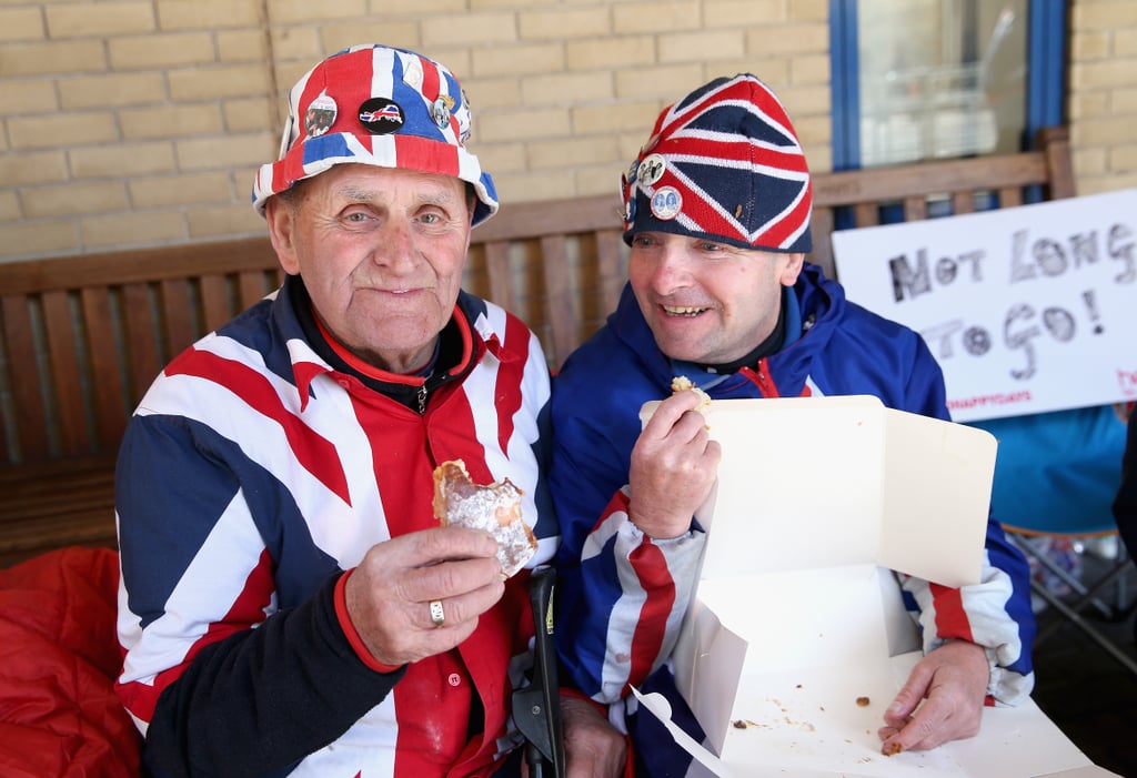 Terry Hutt and John Loughrey enjoyed some pastries courtesy of the royal couple.