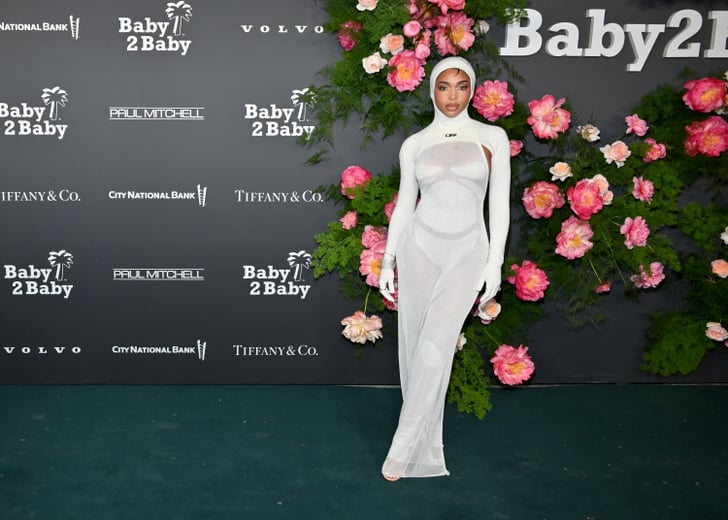Lori Harvey Wears Off-White Balaclava Gown at Baby2Baby Gala