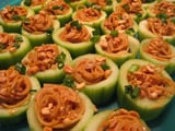 Spicy Peanut Noodles in Cucumber Cups