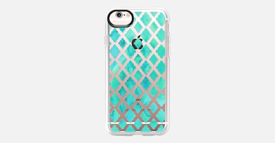 Mint Green Watercolor Diamond Pattern