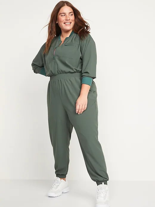 Old Navy StretchTech Cropped Zip Bomber Jumpsuit
