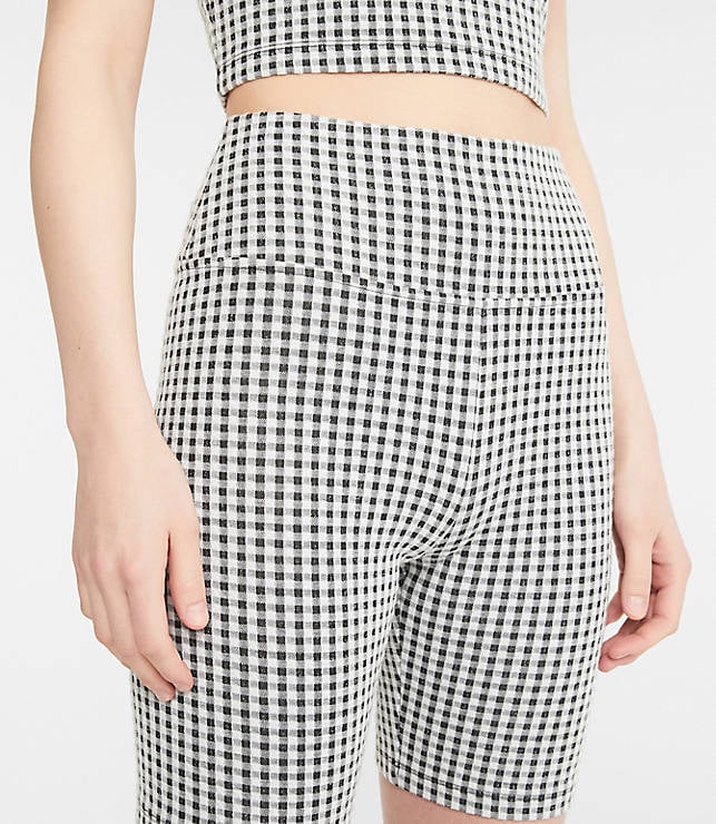 Gingham Ponte Bike Shorts