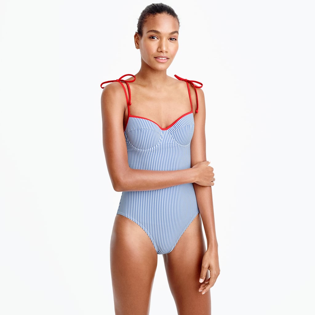 J. Crew Tipped Seersucker Swimsuit