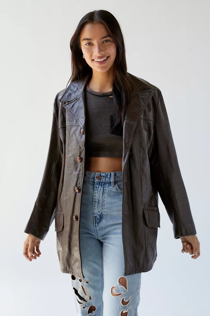 A Long Jacket: Urban Renewal Vintage Leather Trench Jacket