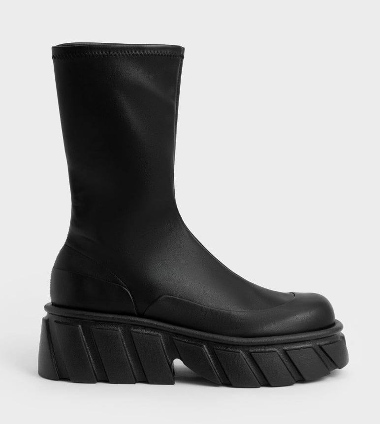 Black Stomper Boots: Charles & Keith