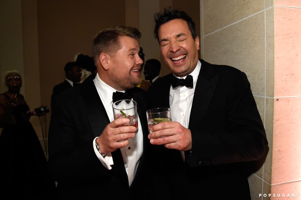 Pictured: James Corden and Jimmy Fallon