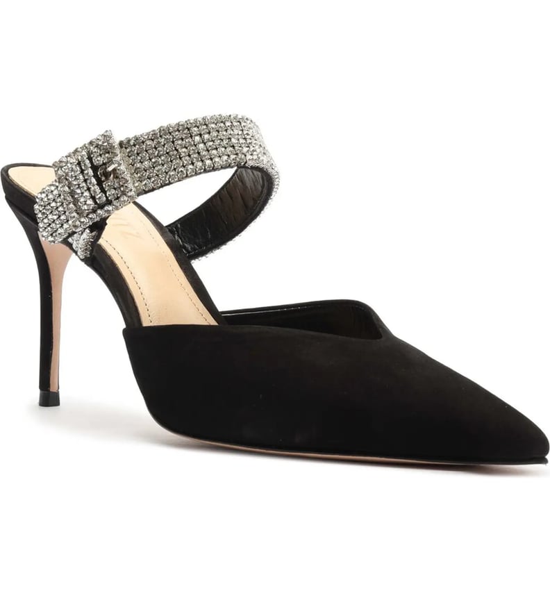 Sparkly Step: Schutz Tishara Pointed Toe Mules