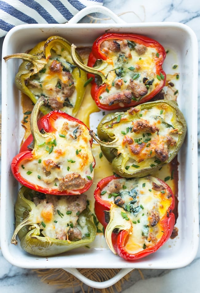 Breakfast Stuffed Bell Peppers Low Carb Meal Prep Friendly Breakfast 