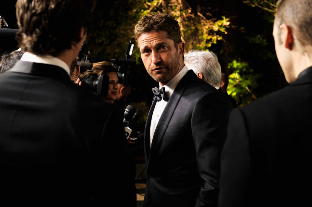 Gerard Butler arrived at the Vanity Fair Oscar party on Sunday night.
Gerard Butler arrived at the Vanity Fair Oscar party on Sunday night.