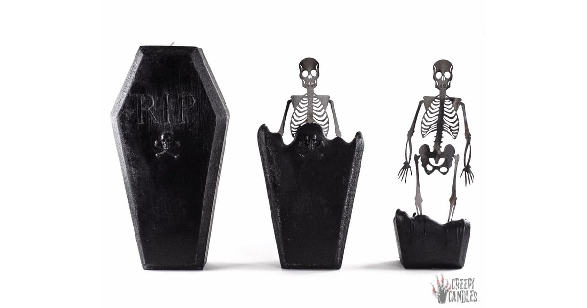 Coffin Skeleton Candle This Coffin Candle Melts to Reveal a Spooky