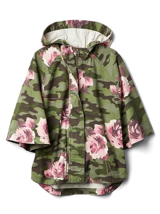 Floral Camo Poncho