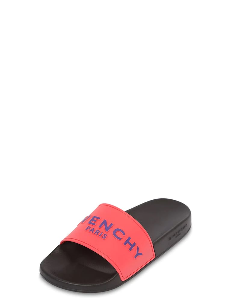 Givenchy 10 MM Logo Embossed Rubber Slide Sandals ($295)