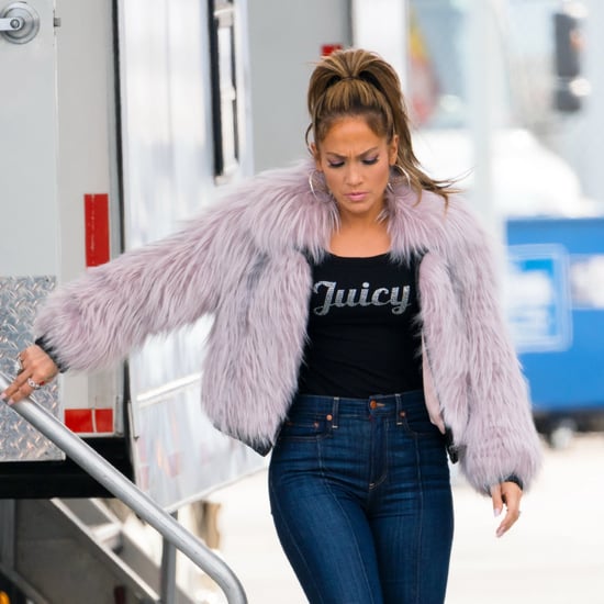 Jennifer Lopez in Juicy Couture on Hustlers Set 2019