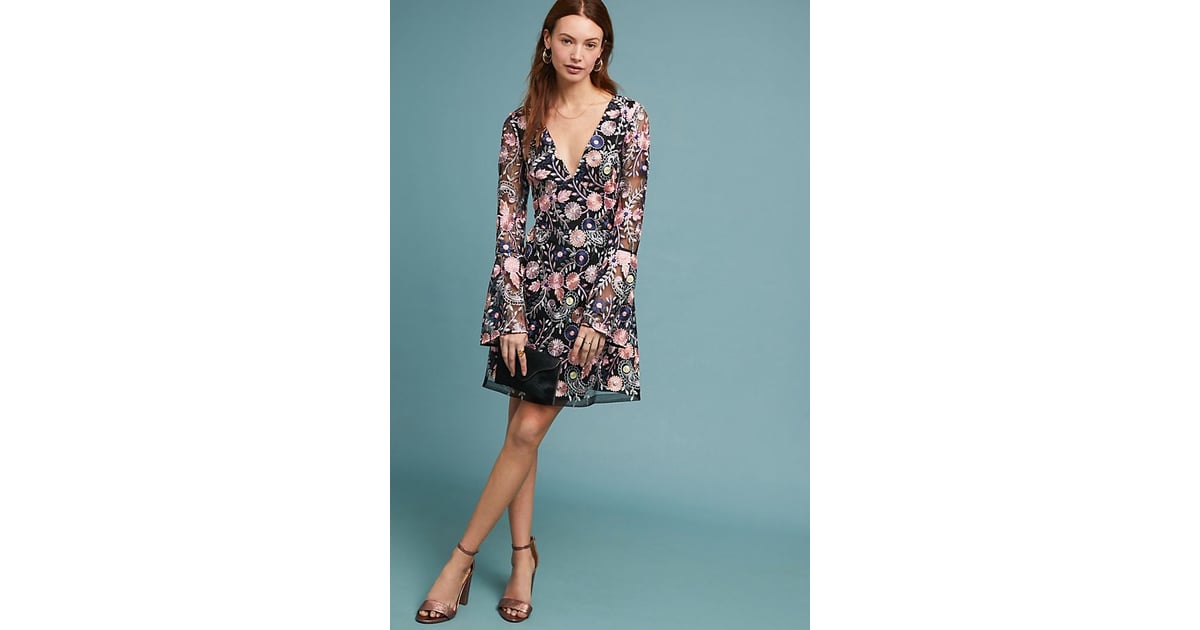 Monique lhuillier roupell embroidered dress clearance
