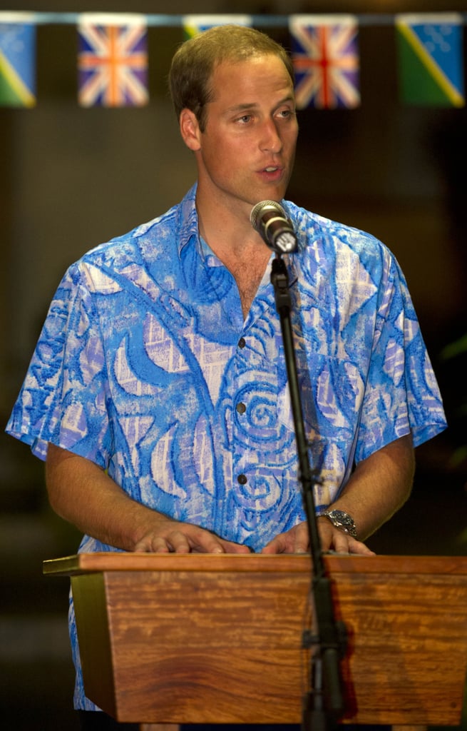 William Wore a Blue and White Collared Shirt