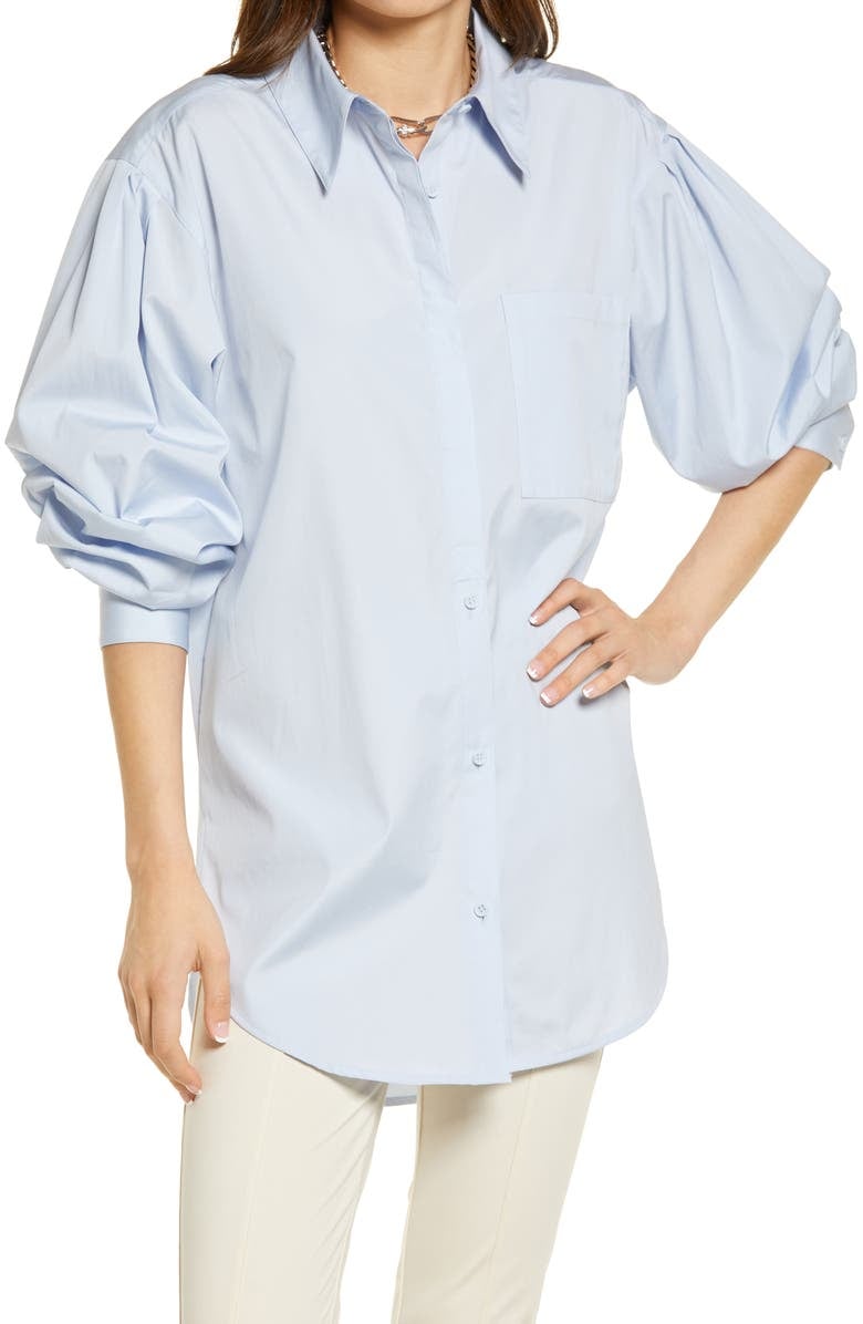 An Eye-Catching Button-Up: Open Edit Organic Cotton Poplin Oversize Blouse