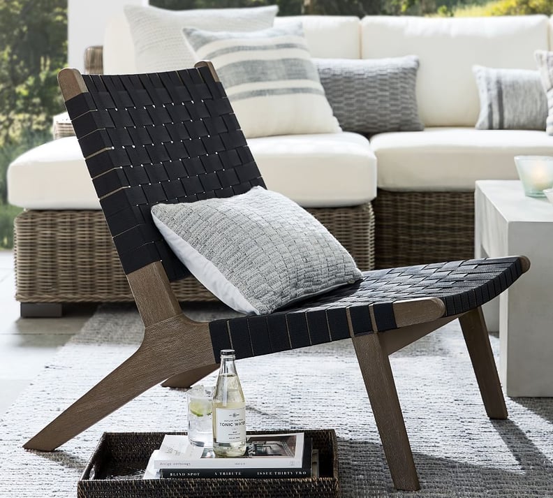 Pottery Barn Abbott Indoor/Outdoor Acacia Woven Lounge Chair