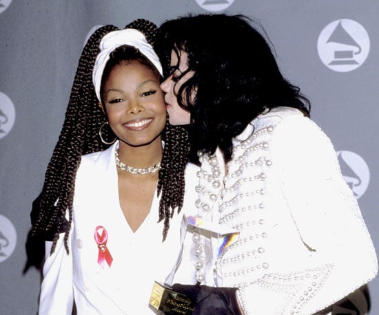 He planted a kiss on his sister Janet's cheek at the 1993 Grammy Awards in LA.