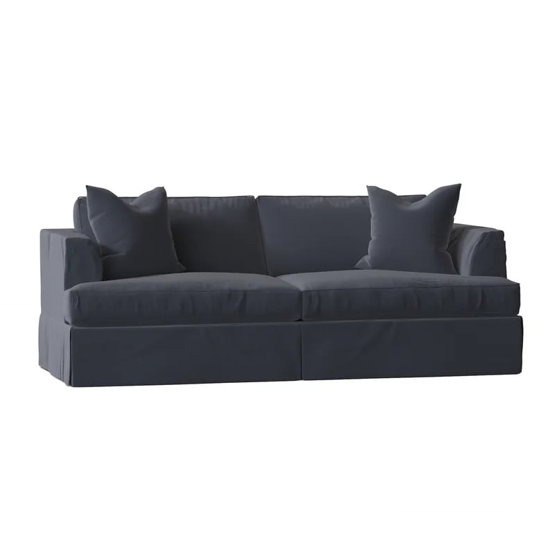 A Sofa Bed: Wayfair Lucia Recessed Arm Slipcovered Sofa Bed