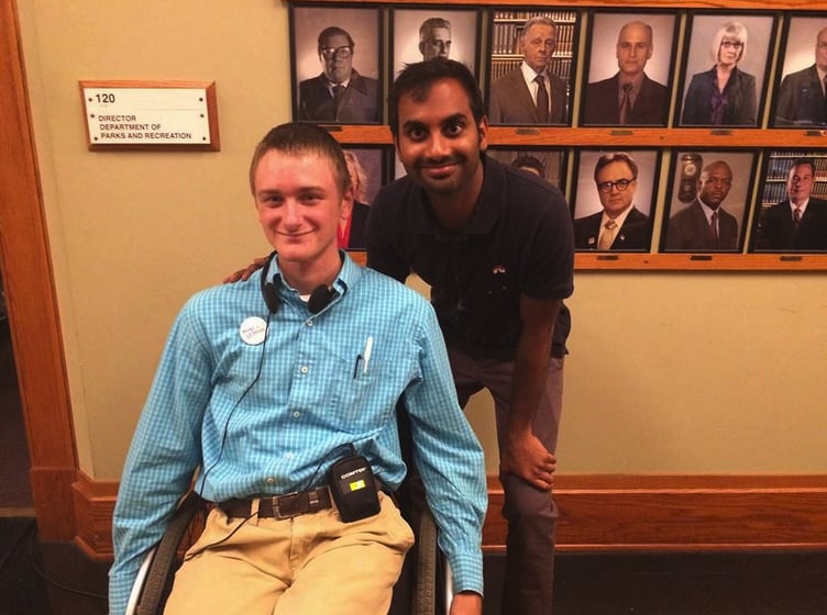 Aziz Ansari (Tom) Stopped by Even Though He Wasn't Filming . . .