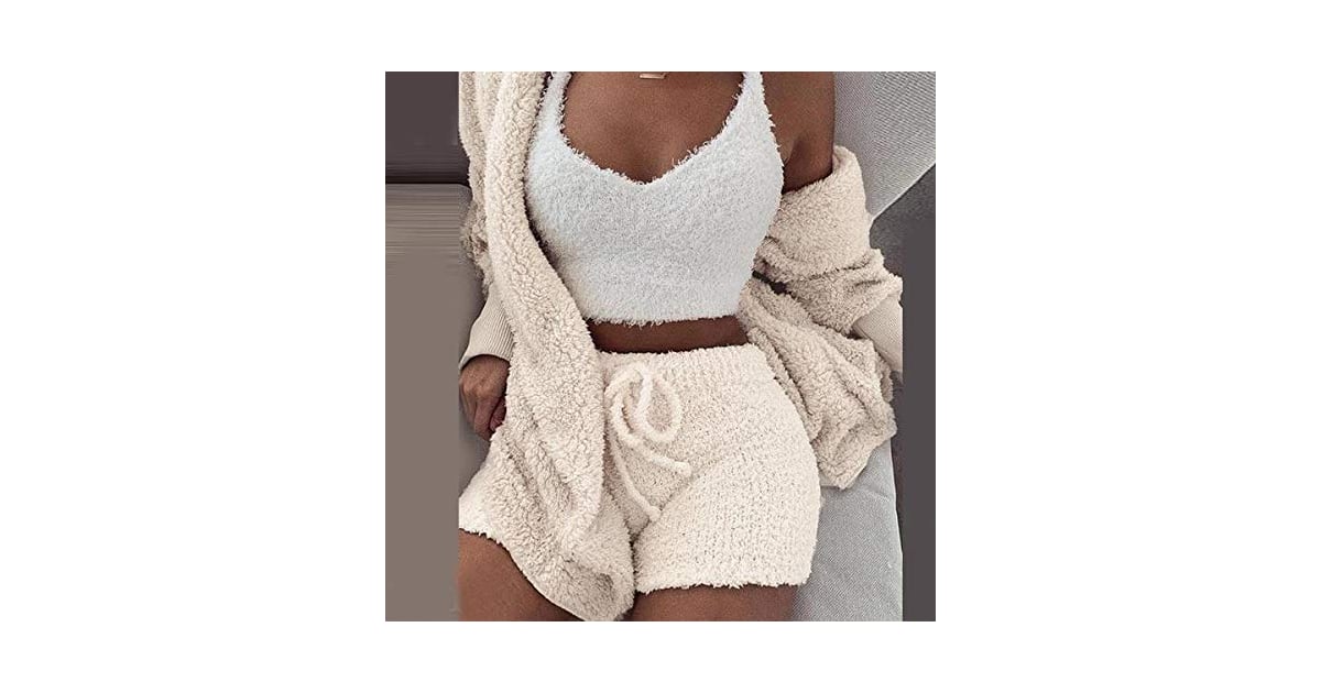 Warm Fuzzy Fleece 3 Piece Crop Top Short Set | The Best Loungewear For ...