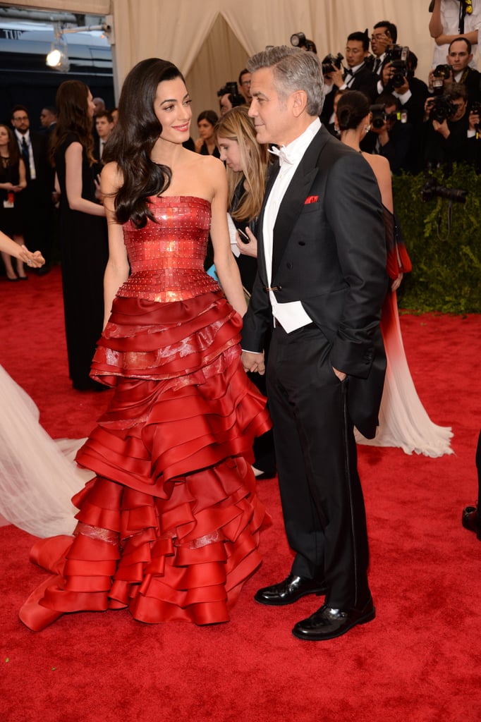 Amal and George Clooney at the Met Gala 2015