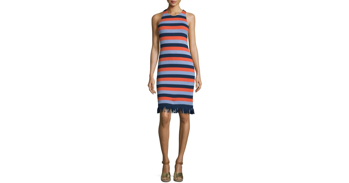 Tory Burch Ariana Sleeveless Striped Dress w/ Fringe ($295) | Kourtney ...