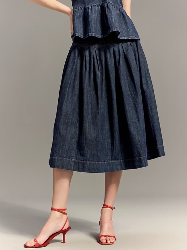 Old Navy x Christopher John Rogers Drop-Waist Jean Midi Skirt