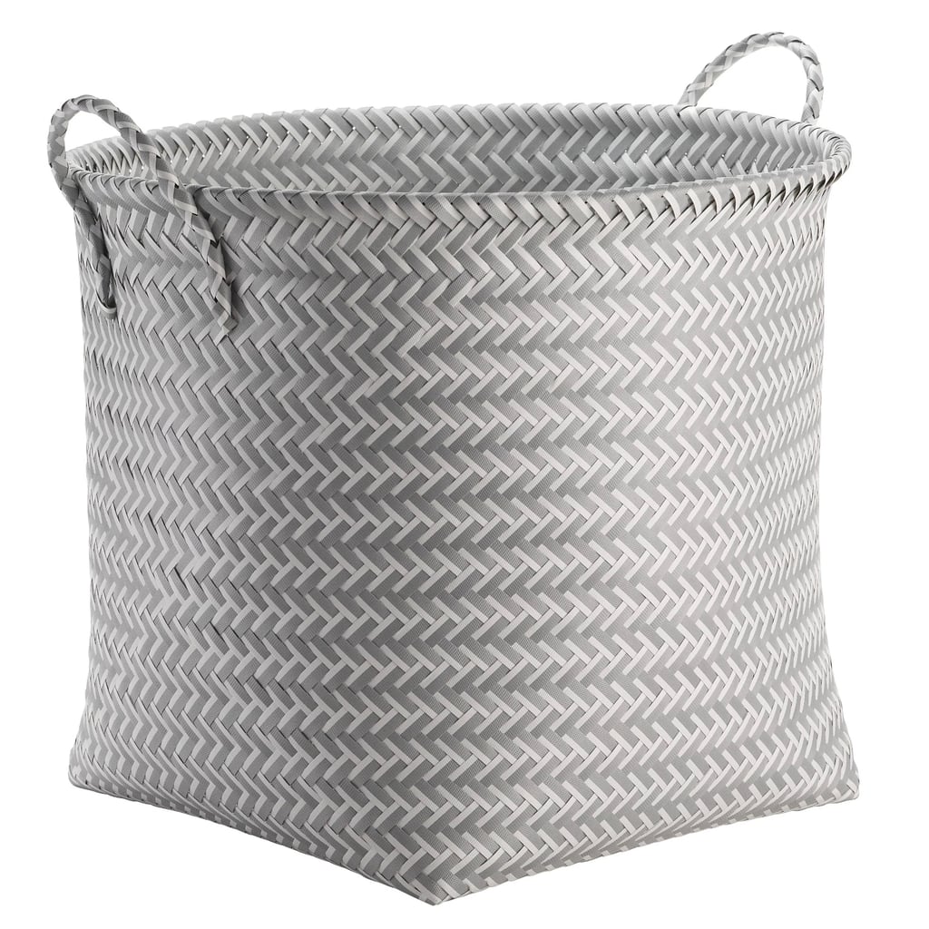 Large Round Woven Plastic Storage Basket