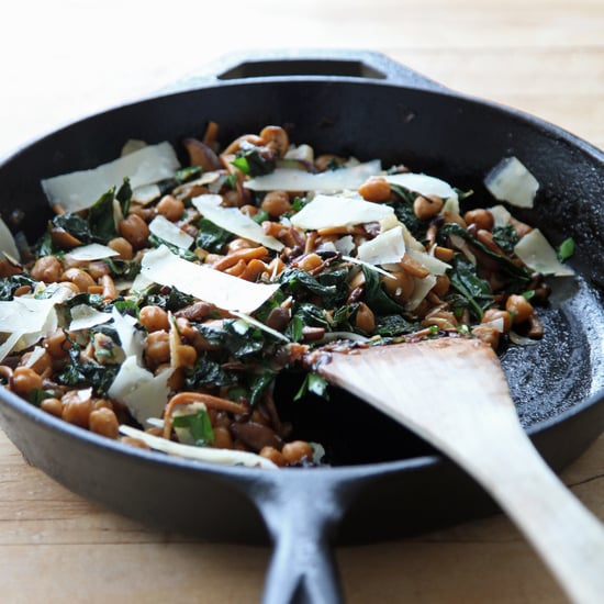 One-Pan Mushrooms, Chickpeas, and Kale
