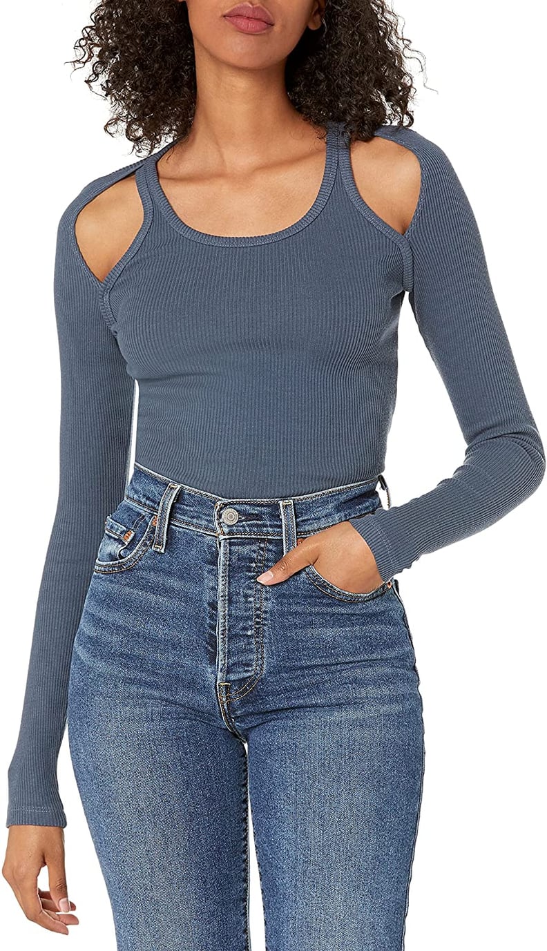 For Some Cutouts: Monrow Cut Out Shoulder Long Sleeve Top