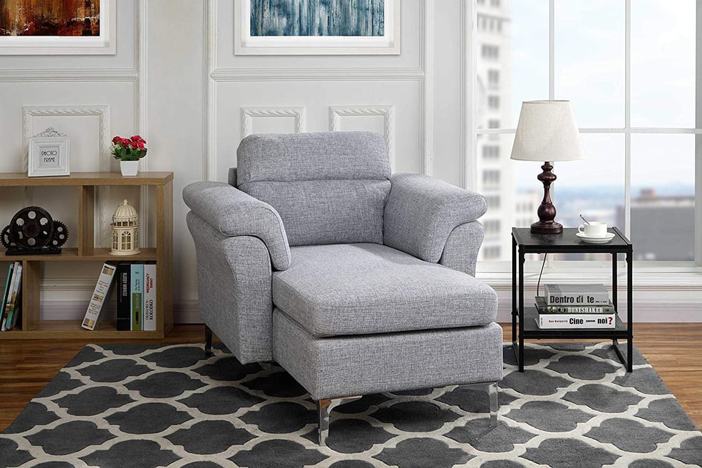 Modern Living Room Linen Fabric Chaise Lounge