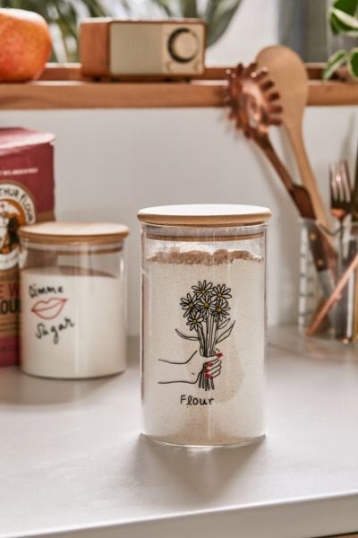 Large Wooden Lid Glass Storage Jar