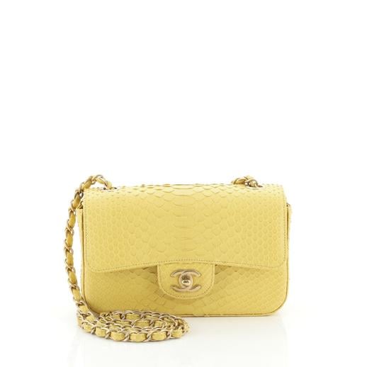 Chanel Classic Single Flap Bag Python Mini