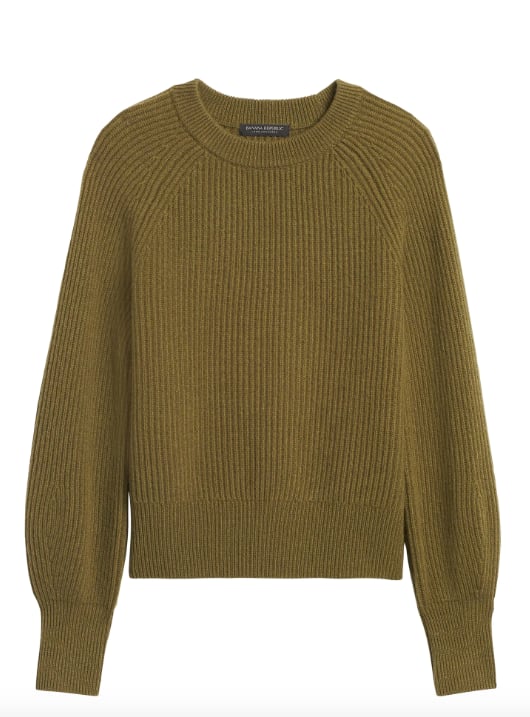 Cashmere Blouson-Sleeve Sweater