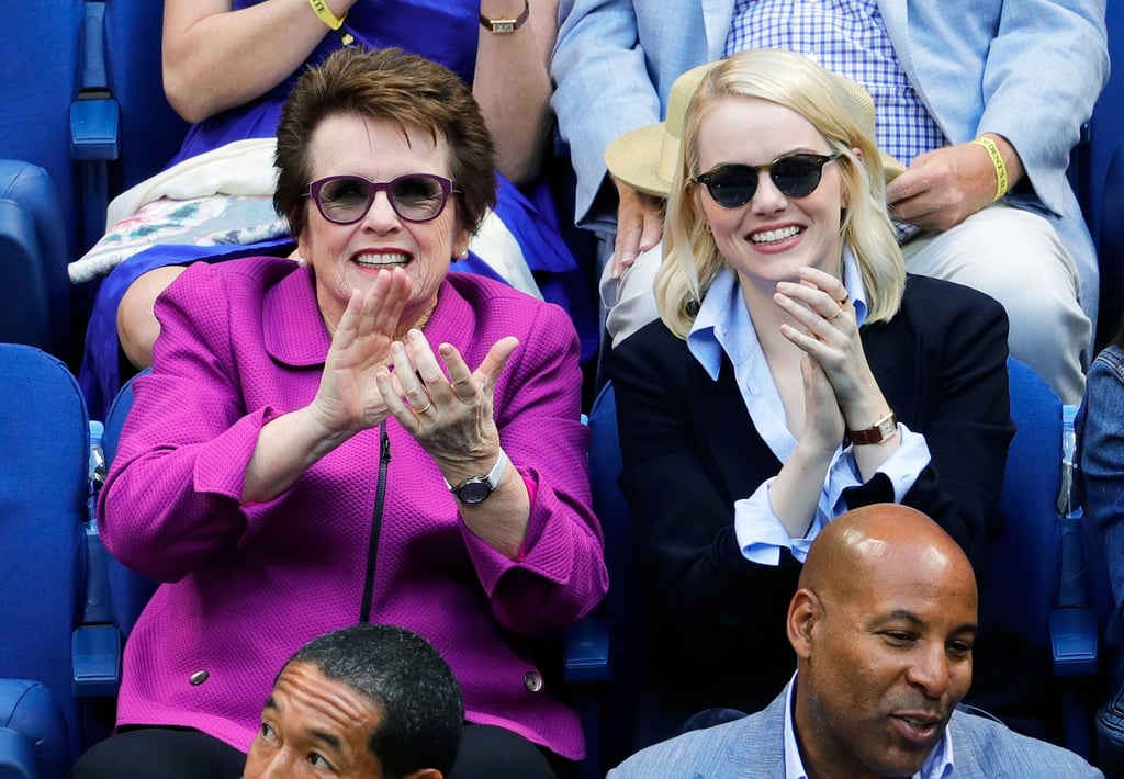 Emma Stone and Billie Jean King at US Open